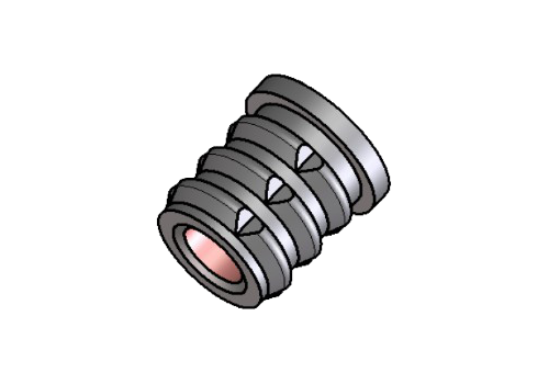 Threaded insert with rounded fin and flute image 